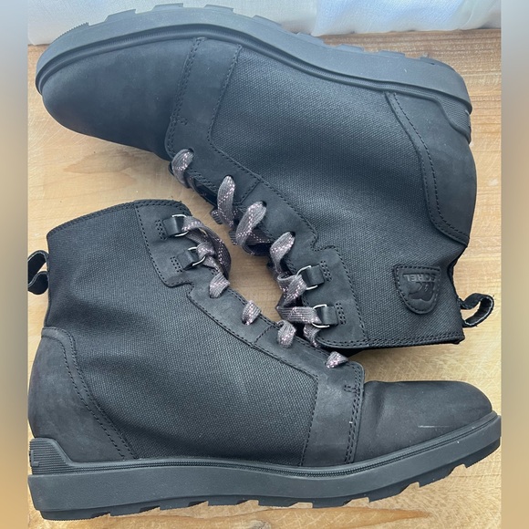 New Sorel Women's Evie II Lace Boots Black, Sea Salt in Size 12 - Picture 7 of 10